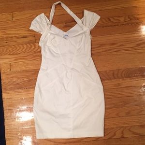 Small white cap sleeve halter Bebe Dress